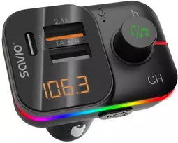 SAVIO TR-18 FM siųstuvas su Bluetooth ir PD įkrovikliu