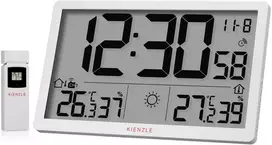 Orų stotelė Bresser KIENZLE Jumbo NEO LCD Weather Sieninis laikrodis baltas (15408)