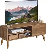 Songmics TV staliukas televizoriams iki 55 col., šiltai rudas, 120 × 40 × 49 cm