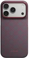 Dėklas PITAKA Edge Argyle MagSafe, skirtas iPhone 18 Pro / 17 Pro, mėlynas-raudonas