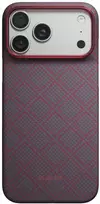 Dėklas PITAKA Edge Argyle MagSafe, skirtas iPhone 18 Pro Max / 17 Pro Max, mėlynas-raudonas