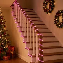 LED kalėdinė šviečianti žarna 1200 LED Rožinė 50 m