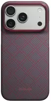 Dėklas PITAKA Edge Case Argyle MagSafe skirtas iPhone 18 Pro / 17 Pro mėlynai raudonas