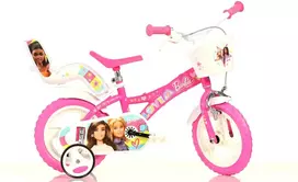 Kubisport Vaikiškas dviratukas 12 cali Barbie dla dziewczynki koszyk Dino Bikes (Kub_05-CSK5124K/BA)