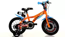Kubisport Vaikiškas dviratukas 14 cali Hot Wheels oranžinė hamulec Dino Bikes (Kub_05-CSK5143K/HW)