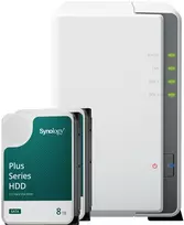 Serveris Synology DS223j 16TB Plus HDD NAS-Bundle NAS inkl. 2x 8TB Synology Plus 3.5 col. SATA HDD