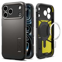 Tvirtas dviejų sluoksnių dėklas su stovu Spigen Tough Armor T Magsafe telefonui Apple iPhone 17 PRO MAX / 18 PRO MAX GUNMETAL