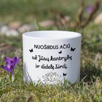 Keramikinis vazonas "Nuoširdus ačiū mokytojui"