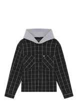 Lyle & Scott - Check Hooded Overshirt - Languoti marškiniai - Juoda