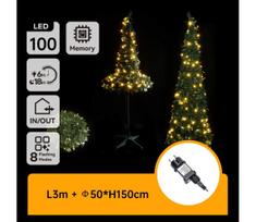 Aigostar - LED lauko kalėdinė eglutė 100xLED/230V 1,5m IP44 žalia, šiltai balta