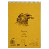 Bloknotas eskizams Kraft AUTHENTIC, A4, 90gr, 60 lapų, su spirale viršuje, kieta nugarėle