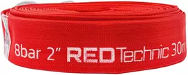 Red Technic Drobės gaisrinė žarna nešvariam vandeniui, septiko žarna su greitosiomis jungtimis, 30 metrų sodo žarna, 5.08 cm vandens perkėlimo žarna