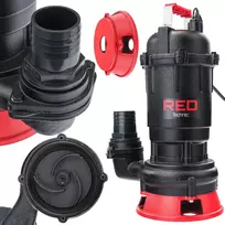 Red Technic Septiko siurblys su smulkintuvu, 4-in-1, nešvariam vandeniui, nuotekų siurblys, panardinamas siurblys su smulkintuvu, 750W didelio našumo siurblys