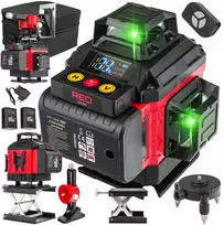 Red Technic Žalias lazerinis nivelyras, 4D 360 kryžminis lazeris, 16 linijų savaiminis nivelyras, statybinis lazeris, geodezinis lazeris