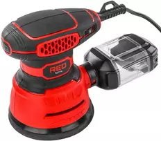 Red Technic Ekscentrinis šlifuoklis, 1100W elektrinis kintamo greičio, su 24 šlifavimo diskais, medienai, metalui ir automobilių reikmėms