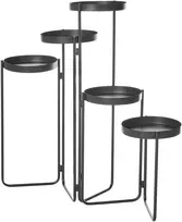 Beliani Gėlių stovas NANTEN 87 cm juodas metalinis