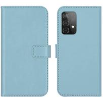 Selencia natūralios odos atverčiamas dėklas, skirtas Samsung Galaxy A52(s) (5G/4G) – Air Blue