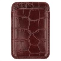 Selencia Croco kortelių dėklas su MagSafe – Burgundy