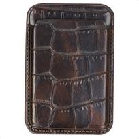 Selencia Croco kortelių dėklas su MagSafe – Choco Brown
