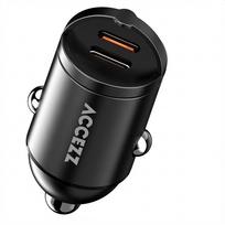 Accezz automobilinis įkroviklis | Greitasis įkroviklis su 2 prievadais – 2x USB-C 65 W – Juodas
