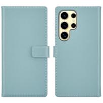 Selencia natūralios odos atverčiamas dėklas, skirtas Samsung Galaxy S25 Ultra – Air Blue