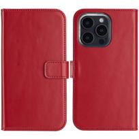Selencia natūralios odos atverčiamas dėklas, skirtas iPhone 16 Pro – Raudonas