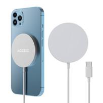Accezz belaidis įkroviklis USB-C – Belaidis MagSafe ir Qi2 įkroviklis – 1 metras – Baltas