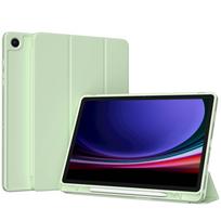 Accezz išmanusis silikoninis atverčiamas dėklas, skirtas Samsung Galaxy Tab A9 Plus – šviesiai žalias