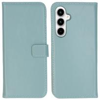 Selencia natūralios odos atverčiamas dėklas, skirtas Samsung Galaxy A55 – Air Blue