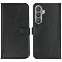 Selencia natūralios odos atverčiamas dėklas, skirtas Samsung Galaxy S24 Plus – juodas