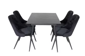 Valgomojo komplektas stalas Silar su 4 kėdėmis Velvet Deluxe