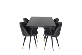 Valgomojo komplektas stalas Silar su 4 kėdėmis Velvet