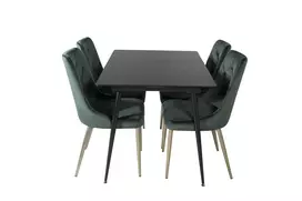Valgomojo komplektas stalas Silar su 4 kėdėmis Velvet Deluxe