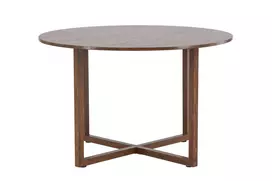 Durango Round Dining Table φ120x75 cm - Steel Frame / MDF Walnut 3D-paper