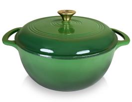 Emaliuotas ketaus puodas Allesken Verdeluxe, Ø28 cm, 5.6 l, žalia sp.
