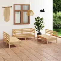 Sodo poilsio baldų komplektas, 6 dalių, pušies masyvas