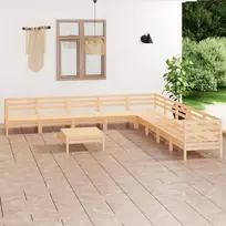 Sodo poilsio baldų komplektas, 10 dalių, pušies masyvas