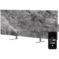 AENO Premium Eco Smart Heater, 700W, Tempered glass, Infrared+convection heating type, LED display, Plug type: Europe (E/F type), Antique Marble, Made in Poland, Limited edition