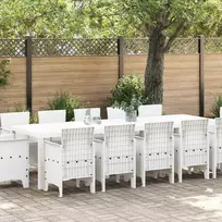Sodo valgomojo komplektas 13 pcs Baltas ir šviesiai pilkas