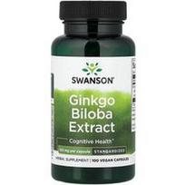 Swanson Vitamins, Ginkmedžio ekstraktas, standartizuotas, 120 mg, 100 veganiškų kapsulių