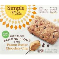 Simple Mills, Minkšti kepti migdolų miltų batonėliai, žemės riešutų sviesto šokolado drožlės, 5 batonėliai, po 1.19 uncijos (34 g)
