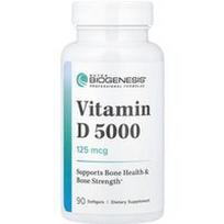 Nutra BioGenesis, Vitaminas D 5000, 125 mcg, 90 minkštųjų gelių