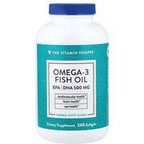 The Vitamin Shoppe, Omega-3 žuvų taukai, 240 minkštųjų kapsulių