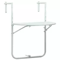 Pakabinamas balkono stalas, baltas, 60x64x83,5cm, plastikas