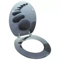 Klozeto sėdynė, juoda, MDF, akmenų dizainas