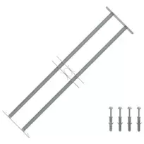 Reguliuojama apsauginė grotelė langams su 2 skersiniais, 700-1050mm