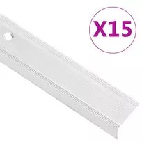 Profiliai laiptams, 15vnt., sidabro, 90 cm, aliuminis, L formos