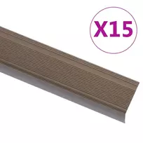 Profiliai laiptams, 15vnt., rudi, 90 cm, aliuminis, L formos