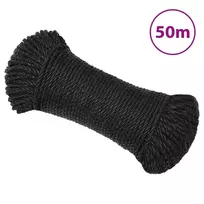 Darbo virvė, juodos spalvos, 3mm, 50m, polipropilenas