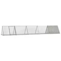 Triušių narvas, pilkas, 504,5x80,5x71cm, galvanizuotas plienas